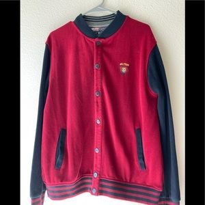 Youth striped varsity jacket in a great condition. Size L
